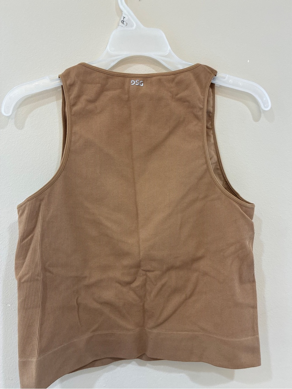 DSG Ribbed Scoop Neck Athletic Tank Top set- Camel - Picture 2 of 6